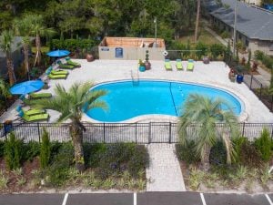 Swimming pool Sunny well-kept apartment community swimming pool